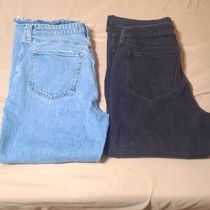 Abercrombie & Fitch Women's Blue and Black Straight Leg Jeans